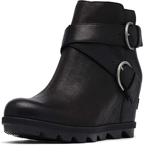 Sorel Wedge Boots, Colored Boots, Joan Of Arctic Wedge, Buckle Boot, Sorel Joan Of Arctic, Buckle Ankle Boots, Hiking Boots Women, Light Rain, Sorel Womens