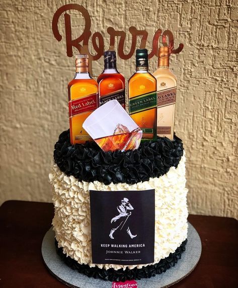 Beer Cakes, John Walker, Beer Cake, Johnnie Walker, Jairzinho, Red Label, 40th Birthday, Fondant, Birthday Cake