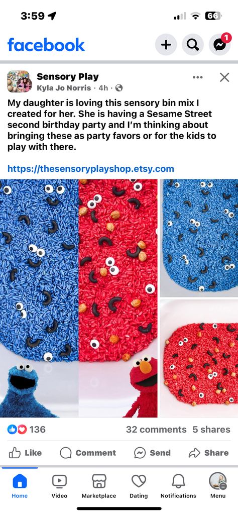 Elmo Sensory Bin, Sesame Street Sensory Bin, Sensory Bag, Sensory Table, Sensory Bin, Kid Activities, Sensory Bins, Sensory Play, Sesame Street