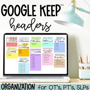 Google Keep Ideas, Google Calendar Organization, Keep Aesthetic, Work Organization Ideas, Google Keep Headers, Google Drive Organization, Teacher Desk Organization, Budget Template Free, Google Keep