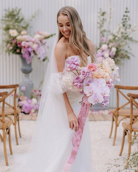 shop your wedding day essentials 🤍 (@thewholebride) • Instagram photos and videos Peach Lavender Wedding, Peach Purple Wedding, Wedding Day Essentials, Pink Purple Wedding, Bouquet Ribbon, Lilac Bouquet, Mauve Wedding, Silk Bouquet, Ribbon Bouquet