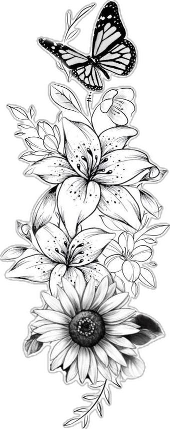 Tropical Flower Tattoos, Ink Tattoo Design, Half Sleeve Tattoo Stencils, Red Tattoo Ideas, Cute Thigh Tattoos, Lillies Tattoo, Red Ink Tattoo, Lily Flower Tattoos, Crazy Tattoos