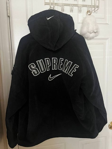 Supreme Supreme Nike Arc Corduroy Hooded Jacket | Grailed Supreme Jacket, Supreme Nike, Making Clothing, Men's Outerwear, Stylish Mens Outfits, Corduroy Jacket, Mens Outerwear, Men's Coats And Jackets, 2024 Vision