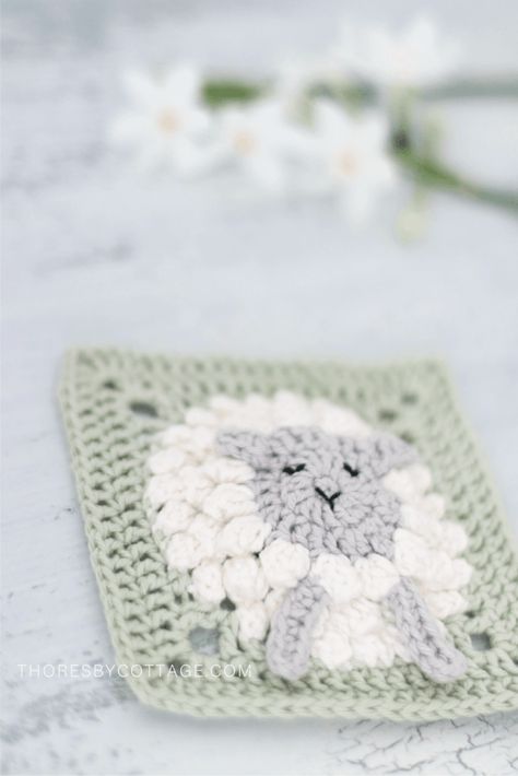 Virkning Diagram, Granny Square Haken, Amigurumi Minta, Crochet Sheep, Granny Square Crochet Patterns Free, Crochet Blanket Designs, Crochet Square Patterns, Granny Squares Pattern, Granny Square Crochet Pattern