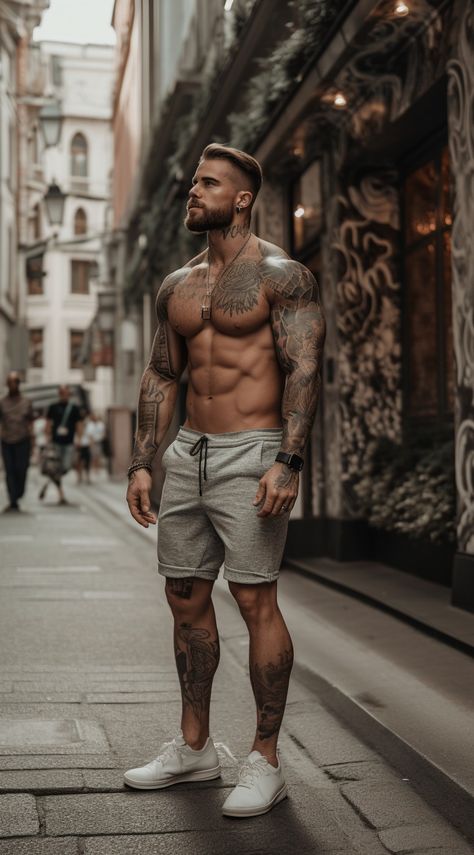 Art Pose Reference Photo Male, Men’s Physique Inspiration, Male Fitness Model Physique, Men Working Out, Body Builder Men, Mens Fitness Photography, Tattooed Men, Perfect Physique, Hunks Men