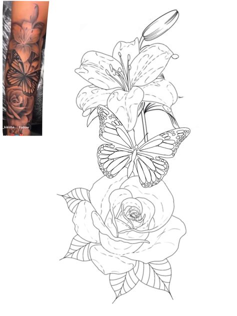 Flower Stencil Patterns Tattoo, Ways Tattoo Stencil, Arm Tattoo Stencils For Women, Flower Sleeve Tattoo Stencil, Nature Arm Sleeve Tattoos, Arm Tattoo Sketch, Flower Leg Sleeve Tattoo, Shoulder Piece Tattoo, Butterfly And Flower Tattoo