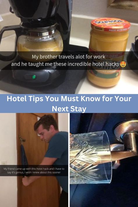 Every time you check into a hotel, put your bags in the bathtub. We've listed all the helpful hotel tips that visitors ought to be aware of before coming. Hotel Hacks Tips, Hotel Living Hacks Ideas, Hotel Housekeeping Tips, Luxury Resort Design, Hotel Room Hacks, Vacation Hacks, Hotel Lifestyle, Hotel Hacks, Home Safety Tips