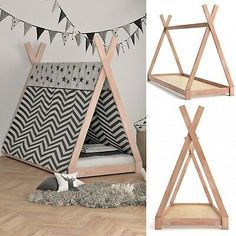 Sigle Bed, Wooden Teepee, Cabin Beds For Kids, Tent Bed, A Frame Tent, Teepee Bed, Bed Kids, Cabin Bed, Kids Tents