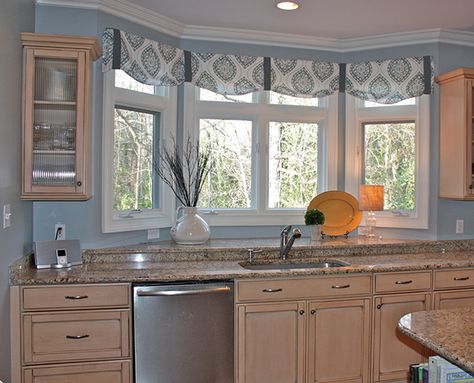 Source: Sustainable Living Kitchen Bay Window Treatments, Curtain Ideas For Bay Windows, Modern Kitchen Window, Bay Window Treatments, Farmhouse Kitchen Curtains, Kitchen Window Valances, Kitchen Bay Window, Bay Window Curtains, Kitchen Window Curtains