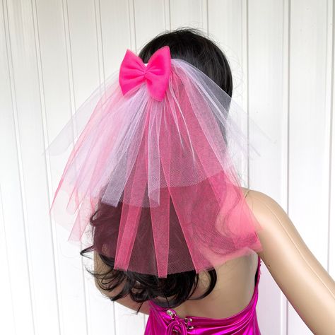 Bachelorette Veils, Fun Veil, Bachelorette Party Veil, Bridal Shower Veil, Bachelorette Party Veils, Bow Veil, Bachelorette Veil, Party Veil, Pink Veil