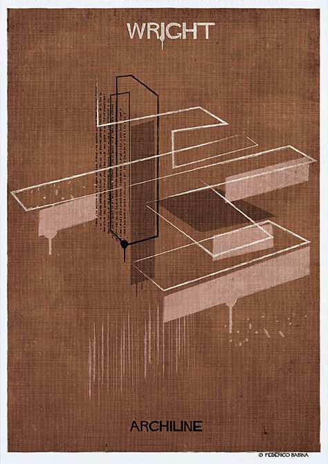 Frank Lloyd Wright Art, Federico Babina, Falling Water Frank Lloyd Wright, Falling Water House, Water House, Architectural Drawing, Architecture Illustration, Frank Lloyd Wright, Lloyd Wright