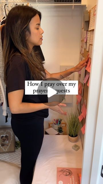 Cynthia on Instagram: "Scripture cards can be found in my storefront under “Faith” 🤍⁣(link in bio) ⁣ I remember struggling with something and I asked my mentor on what to do. She told me to pray biblical truths over my life and my prayer life drastically changed since then. The power of praying God’s truth is incredible. Of course there are a lot of times when I’m not in my prayer closet and just vent to God about anything & everything my heart has to say. But I tend to always come back to remember His truth in His Word 🙌🏼⁣ ⁣ ⁣ #prayer #jesus #christian #christiangirl #christianinspiration" Praying Corner At Home Christian, Pray Closet Ideas, Prayer Closet Small Space, Prayer Closet Ideas Decor, Small Prayer Closet Ideas Spaces, Prayer Corner Ideas, Prayer Space At Home, Prayer Closet Ideas Spaces, Prayer Request Board