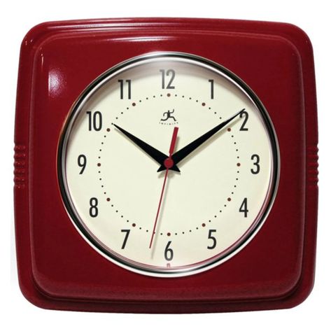 9 Square Retro 9W X 9H Inches Wall Clock Home Decor | Etsy Square Clock, Red Clock, Quartz Wall, Contemporary Wall Clock, Retro Wall Clock, Kitchen Clocks, Retro Clock, 9 Square, Kitchen Dining Living