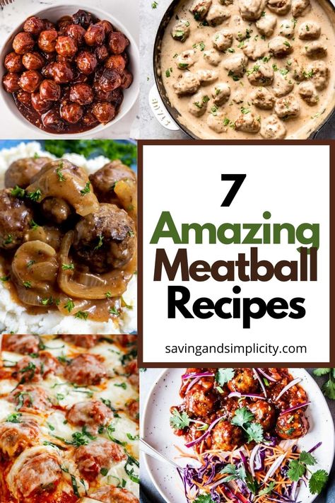 Learn how to make meatballs a classic comfort food. Discover 7 simple and easy meatball recipes including Swedish meatballs (Ikea meatballs recipe ), Italian meatballs and many other easy dinner ideas. Discover simple and easy cooking tips and ways to serve meatballs. Slow Cooker Swedish Meatballs Frozen, Cheap Meatball Recipe, Unique Meatball Recipes, Easy Sweedish Meatball Recipe Crock Pots, Easy Sweedish Meatballs With Frozen Meatballs, Sweedish Meatball Sauce, Vegan Meatballs Recipe, Porcupine Meatballs Recipe, Grandma’s Swedish Meatballs