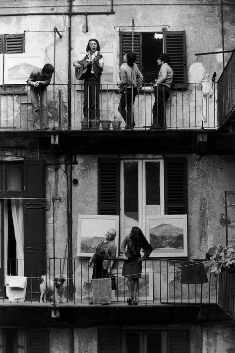 Italians are masters of embracing joy in the everyday, of living simply, but living right. Of eating well. Of loving. Of savouring moments. https://italysegreta.com/what-it-means-to-be-italian/ Black And White Photograph, Apartment, Black And White, Building, White, Black