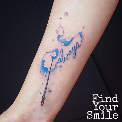 wand watercolor Always Harry Potter Tattoo, Always Tattoo, Wand Tattoo, Hp Tattoo, Always Harry Potter, Harry Potter Tattoo, Harry Potter Tattoos, Парные Тату, Disney Tattoo