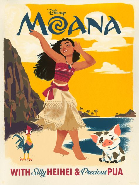 Friends In Hawaii, Moana Poster, Disney Moana Art, Moana Movie, Disney Movie Posters, Disney Collage, Disney Posters, Tshirt Printing Design, Disney Moana