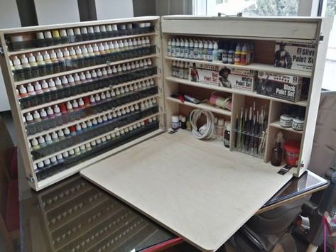 Portable Workstation, Paint Rack, Painting Station, Mobile Craft, Hobby Desk, Houses Interior, Craft Station, Hobby Tools, Hobby Ideas