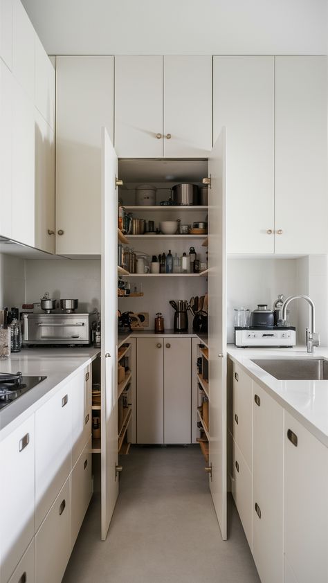 18 Tiny Kitchen Ideas: Smart Designs for Small Apartments, Organization, and Layout Inspiration Stove Next To Pantry Cabinet, Micro Kitchen Ideas, Tiny Kitchen Organization, Tiny Kitchen Ideas, Kitchen Organization Tips, Ideas For Small Apartments, Reno Kitchen, Micro Kitchen, Small Kitchenette