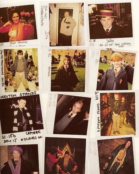 Polaroids taken on set of Harry Potter and the Sorcerer's Stone, 2001. Pictures Of Harry Potter, Citate Harry Potter, Stile Harry Potter, Buku Harry Potter, Harry Potter Images, Images Harry Potter, The Sorcerer's Stone, Hogwarts Aesthetic, Golden Trio