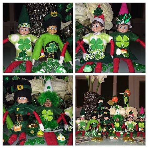 Elf on the Shelf St Patricks Day St Patricks Day Ideas, Elf On Shelf, Elf Kit, Elf Magic, The Elf On The Shelf, Xmas Elf, Elf Fun, St Patrick's Day Crafts, Elf Ideas