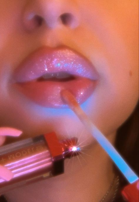 Glossy Lip Aesthetic, Lips Lollipop Aesthetic, Pink Aesthetic Y2k, Lollipop Aesthetic, Lips Lollipop, Hot Pink Lip, Lee Hyori, Cute Furniture, Pink Lip Gloss