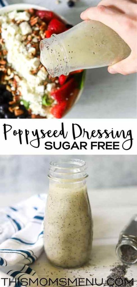 Dairy Free Poppyseed Dressing, Low Carb Poppy Seed Dressing, Paleo Poppyseed Dressing, Sweet Creamy Salad Dressing, Sweet Poppy Seed Dressing, Thm Salad Dressing Recipes, Sugar Free Salad Dressing Recipes, Poppyseed Dressing Recipe Healthy, Thm Salads