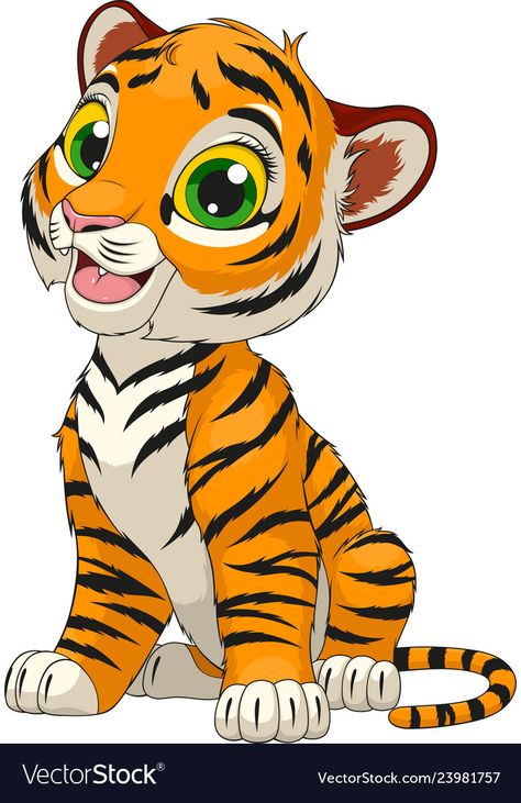 Lama Animal, Cute Tiger Cubs, Tiger Cartoon, Baby Animal Drawings, Cartoon Tiger, Cute Tigers, Dog Vector, Tiger Cub, Cute Cartoon Animals