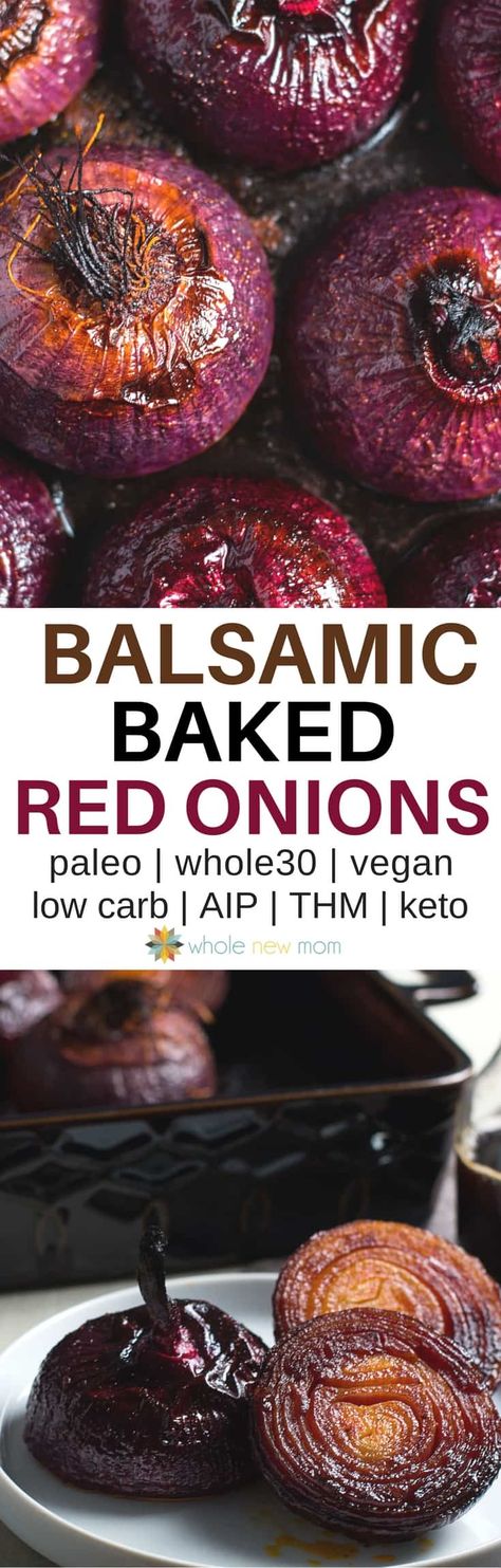 Taco Side Dishes, Red Onion Recipes, Gluten Free Side, Balsamic Onions, Baked Onions, Gluten Free Sides Dishes, Vegan Side Dishes, Easy Side Dish, Onion Recipes