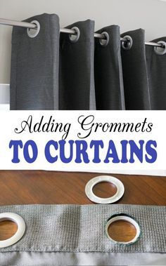 How to Add Grommets to Curtain Panels - Super easy, complete tutorial that you can do in an afternoon. Diy Eyelet Curtains, No Sew Curtains, Funky Home Decor, How To Make Curtains, Rod Pocket Curtains, Diy Curtains, How To Make Diy, Grommet Curtains, Curtain Panels