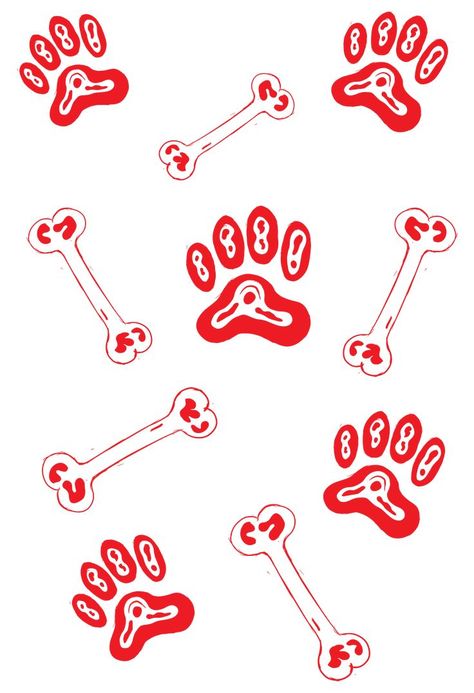 Black & Red dog's paw and bone Red Paw Print, Red Dog, Dog Paws, Paw Print, Black Red, Bones, Literature, Black And Red, Bullet Journal