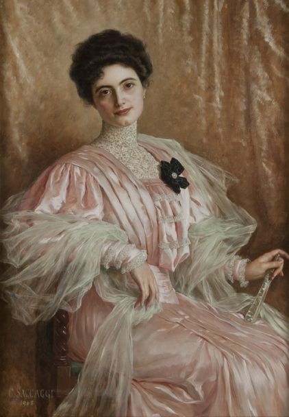 1908 Lady by Cesare Saccaggi Historical Portraits, 1900's Fashion, Classical Paintings, 19th Century Portraits, Victorian Gown, Victorian Paintings, Old Portraits, Fine Art Portraiture, Peter Alexander