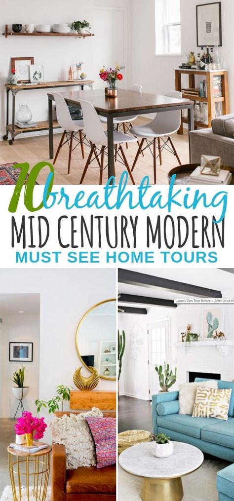 I am IN LOVE with the mid century modern decor style! Find out why so many people dig this retro minimalist style! #midcentury #modern #midcenturymodern #homedecor #home #decor #diy #homeinspo Mid Century Modern Florida Room, Mid Century Modern Painting Diy, Midcentury Modern Bathroom Decor, Midcentury Modern Decorating, Midcentury Boho Decor, Mid Century Modern Table Decor, Mcm Table Decor, Mid Century Modern Tablescape, Beachy Mid Century Modern