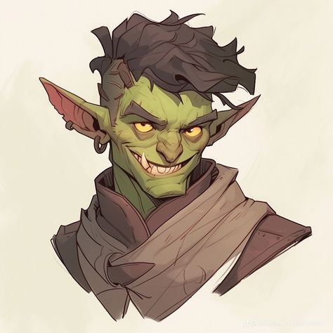 Goblin Rogue Dnd, Dnd Goblin Male, Hob Goblin Dnd, Ugly Dnd Character, Goblin 5e Character, Male Goblin Art, Goblin Dnd Character Design, Goblin Pirate Dnd, Dnd Goblin Wizard