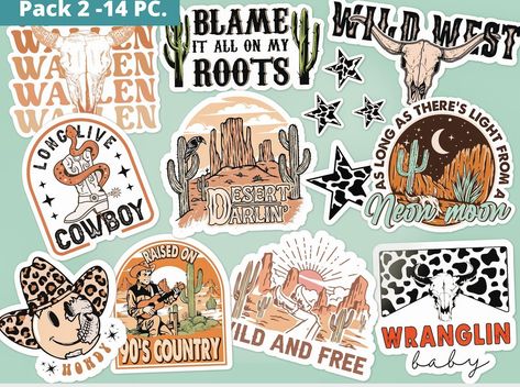 Southern Stickers, Western Stickers, Cute Aesthetic Stickers, Country Girl Aesthetic, Aesthetic Laptop, Finish Work, Western Stuff, Southern Arizona, Country Humor