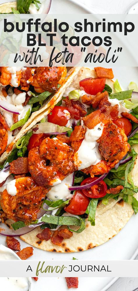 Buffalo Shrimp Tacos, Bacon Taco, Buffalo Shrimp Recipes, Buffalo Fries, Shrimp Lettuce Wraps, Buffalo Shrimp, Spicy Shrimp Tacos, Shrimp Taco Recipes, Med Diet