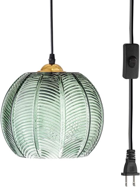 Plug In Hanging Light, Green Pendant Light, Mid Century Modern Chandelier, Globe Ceiling Light, Plug In Pendant Light, Grow Light Bulbs, Pendant Lighting Bedroom, Swag Light, Ceiling Lights Living Room