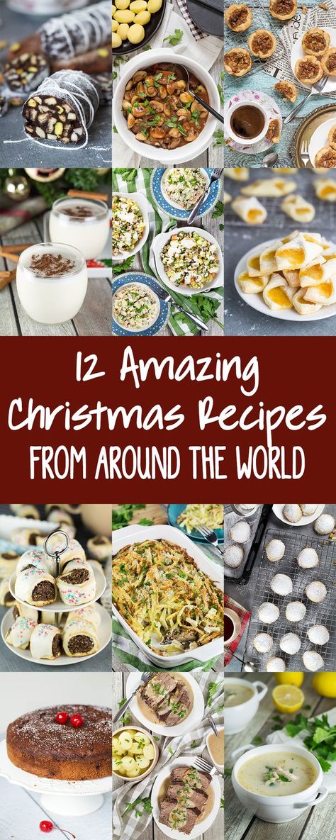 12 Amazing Christmas Recipes From Around The World for your holiday table. Everything from drinks and desserts to main dishes! #Christmas | http://cookingtheglobe.com Mason Jar Gifts For Christmas, Creative Christmas Food, Christmas Main Dishes, Traditional Christmas Food, Around The World Food, Recipes From Around The World, Christmas Eve Dinner, Holiday Recipes Christmas, Christmas Food Dinner