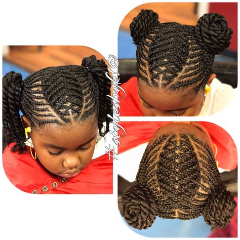 Creative kids braid design for girls on natural hair stylesbyk!@ kiabia87 #hinesvillebraider #naturalstyles #permrods #rodset #braidsgang #naturallyshesdope #ilnh #ilovenaturalhair #urbanhairpost #protectivestyles #healthy_hair_journey #hair2mesmerize #braidlife #braidstagram #teamhairdone #naturalskillinit #natural_girlsrock #llyh #girlswithkinks #hairstylist #hairsalons #styling  #haircare #protectivestyle #hairstyle #FOLLOWYOURDREAMS Cornrow Styles For Girls, Lil Girl Hairstyles, Kid Braid Styles, Girls Natural Hairstyles, Cool Braid Hairstyles, Girls Hairstyles Braids, Black Kids Hairstyles, Braids For Kids