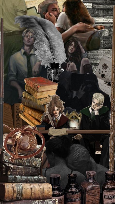 #dramoine #harrypotter #hermione #dramione #hermionegranger #dracomalfoy #darkacedamia #dramioneaesthetic #darkacademiaaesthetic #darkacademiacore #harrypotteraesthetic #harrypotteredit Dramione Aesthetic Wallpaper, Dramione Wallpaper, Dramione Aesthetic, Draco And Hermione Fanfiction, Breath Mints, Draco And Hermione, Battle Scars, Cute Emoji Wallpaper, Harry Potter Aesthetic