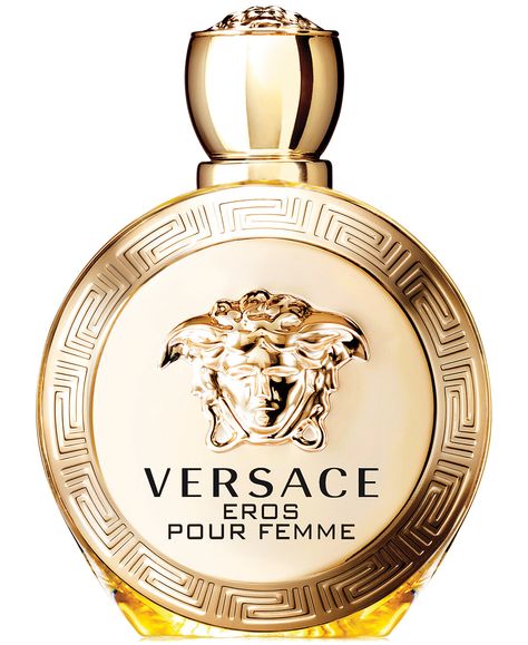 Inspirada en el dios del amor, lo nuevo de la casa italiana rezuma glamour y sensualidad. Eros Pour Femme Eau de Parfum Spray, de Versace. $120. macys.com Versace Parfum, Versace Fragrance, Versace Eros Pour Femme, Perfume Versace, Versace Perfume, Versace Bright Crystal, Perfume Floral, Summer Fragrance, Vintage Versace