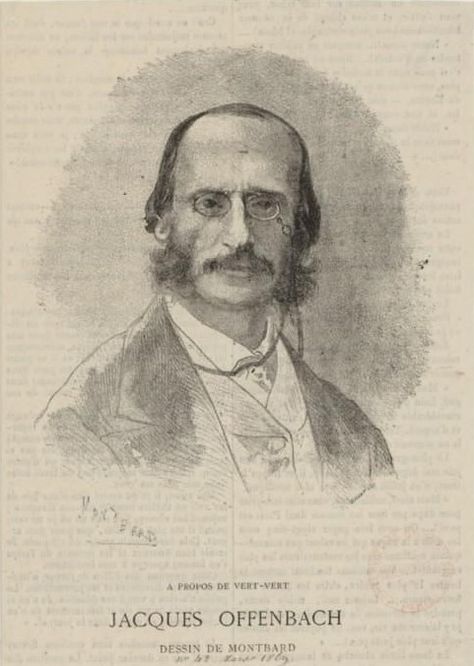 Jacques Offenbach (1819-1880), engraving (1869), drawn by Charles Auguste Loye (1841-1905), engraved by Firmin Gillot (1820-1872), published in “La chronique illustrée”, deuxième année, N° 42. Classical Music Composers, Music Composers, Composers, Classical Music, Musician, Musical, Male Sketch, Music, Art