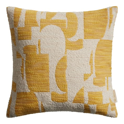 You'll love the Ivory And Golden Yellow Jacquard Abstract Throw Pillow at World Market. Browse our entire collection of Throw Pillows, available online or at one of our 270+ stores. Funky Throw Pillows, Mid Century Pillows, Beige Couch, Yellow Decorative Pillows, Mid Century Modern Pillows, Gold Throw Pillows, Pillow Combos, Yellow Throw Pillows, Yellow Living Room