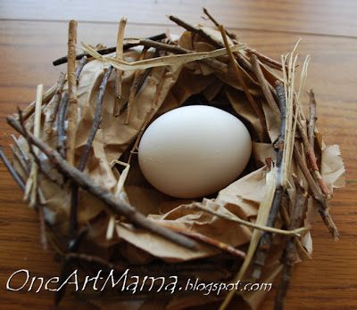 Bird Nest Craft Preschool, Nest Craft Preschool, Letter N Activities, Nest Craft, Bird Nest Craft, Nest Art, Crochet 101, Paper Bag Crafts, Tree Study