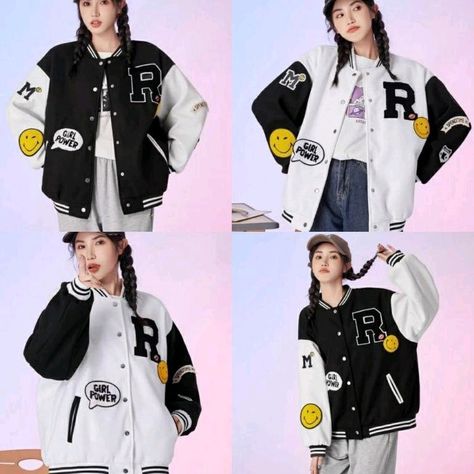 Baseball Jacket Girl, Baseball Jacket Women, Baseball Varsity Jacket, Hoodie Oversize, Baseball Women, Oversize Women, Trend Fashion, Baseball Jacket, Cheap Clothes