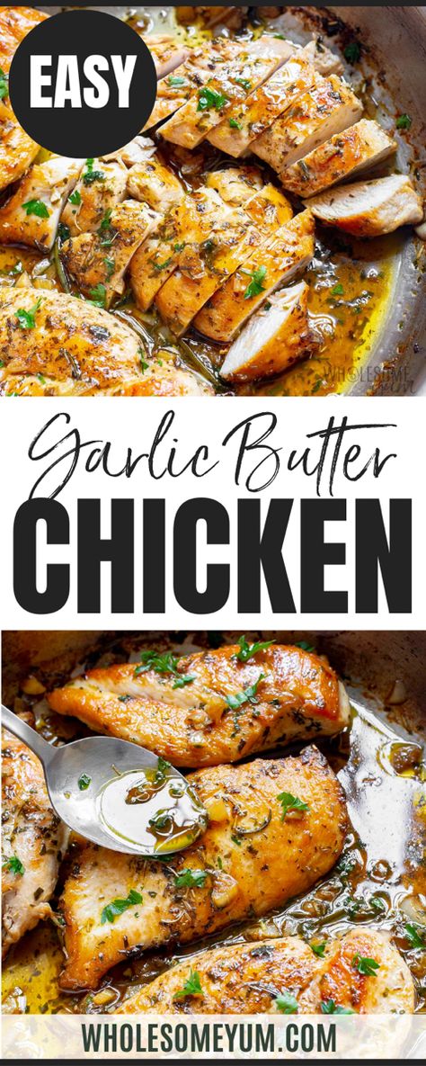 Gatlic Butter Chicken Low Carb Garlic Butter Chicken, Chicken Butter Garlic Recipe, Roasted Garlic Chicken Skillet, Butter And Garlic Chicken, Garlic Butter Baked Chicken Breast, Garlic Butter Chicken Instant Pot, Garlic Butter Lemon Chicken, Garlic Chicken Marinade Recipes, Baked Garlic Chicken Recipes