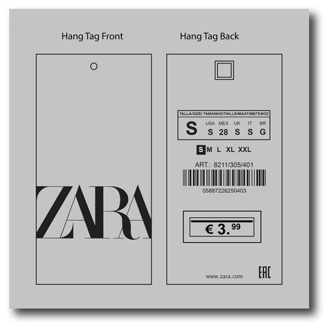 Behance 上的 Hang Tag, Zara Tag, Zara Brand Zara Tag Label, Fashion Brands Packaging, Clothing Hang Tags Ideas, Clothing Tag Mockup, Men Fashion Brand Logo, Tags Ideas Clothing, Zara Branding, Clothes Label Design Tags, Clothing Tags Design