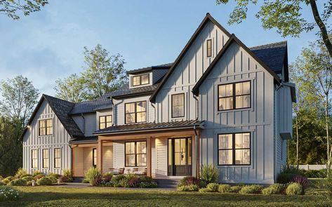 The Avenel | Modern Farmhouse With Open Floor Plan Farmhouse Design Plans, Side Entry Garage, Moving To North Carolina, Century Farmhouse, Garage Floor Plans, Design Your Own Home, Modern Farmhouse Design, Modern Farmhouse Exterior, Level Homes