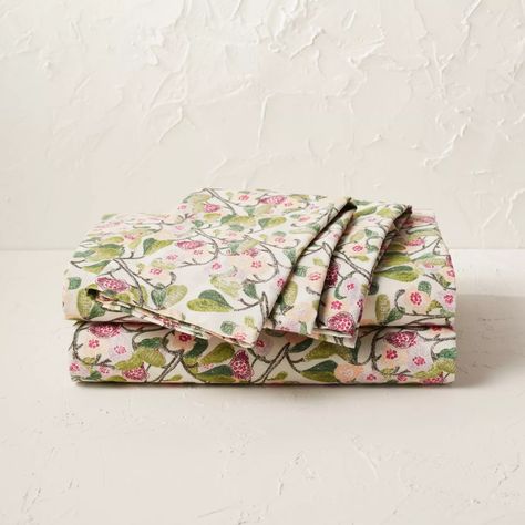 Printed Cotton Sheet Set Autumn Blossom - Opalhouse™ Designed With Jungalow™ : Target Bedroom Coastal, Sleep Sanctuary, Create A Signature, Percale Sheets, Bed Linens, Garden Bedding, Castle Rock, Fluffy Pillows, Printed Sheets