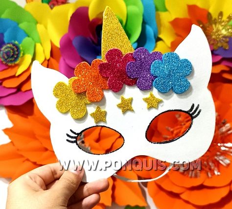 Kids Crafts Masks, Diy Masquerade Mask, Kids Gardening Party, Diy Halloween Masks, Carnival Crafts, Simple Birthday Decorations, Toddler Arts And Crafts, Face Masks For Kids, Animal Crafts For Kids